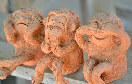 dolls  made of clay moldingの写真素材
