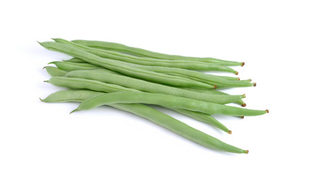 green beans on white background