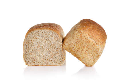 Whole wheat bread isolated on white background