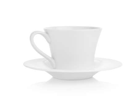 White cup isolated on white backgroundの写真素材
