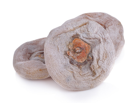 Dried persimmons Isolated on white backgroungの写真素材