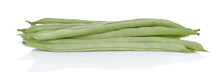 Green beans on white background