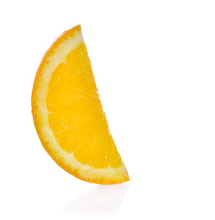 Orange sliced on white backgroundの写真素材