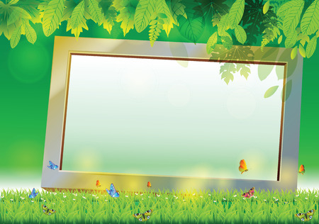 Frame Lawn and blurred skyのイラスト素材