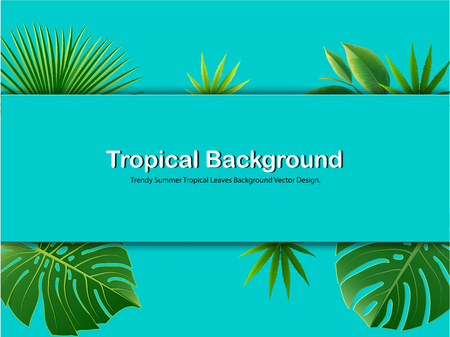 Tropical island spring of beautiful plants leaves green and blur bachgrounds vectors design.のイラスト素材