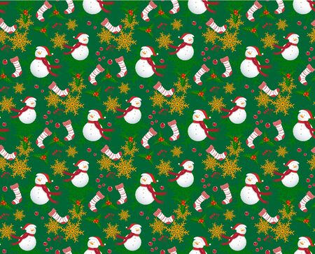 Seamless Christmas pattern. Tile vector background. Botanical winter wallpaper. Wrapping paper texture.のイラスト素材