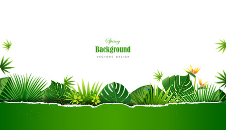 Spring or Summer Season Abstract Nature Banner Background. Vector Illustrations & Clipart.のイラスト素材