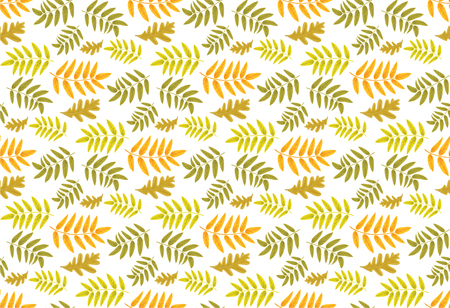 Autumn leaves seamless pattern. Floral jungle background. Sketch, doodles, design elements. Vector illustration.のイラスト素材