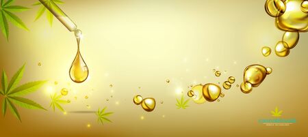Marijuana leaves or for the production of medical marijuana oil, brochure designs, vector imagesのイラスト素材