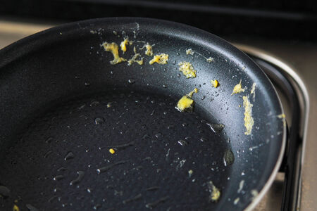 the steel pan after cookingの写真素材