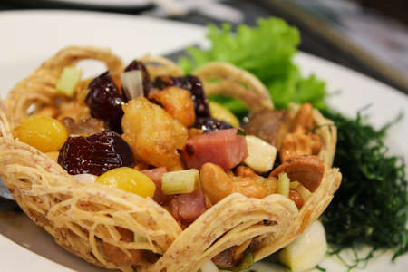 chinese food in the restaurantの写真素材