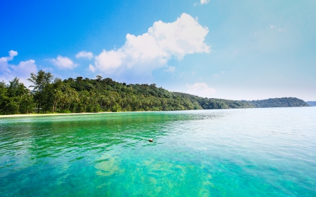 sand sea and blue skyの写真素材