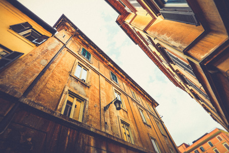 wall of Italian house in lomo styleの写真素材