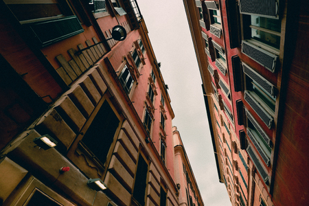 wall of Italian house in lomo styleの写真素材