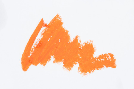 Smudged lipstick isolated on white backgroundの写真素材