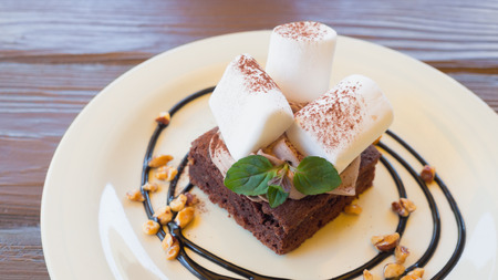 marshmallow and brownieの写真素材