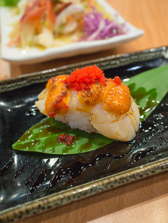 hotate, seashell sushiの写真素材