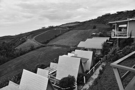 roof of house on the mountainの写真素材