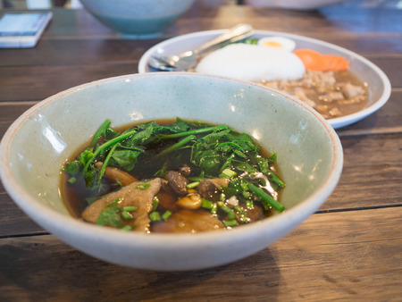 chinese soup, made by pork vegetable and herb