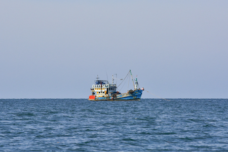Trang, Thailand - December 2016 :  fisherman boat in the seaの写真素材