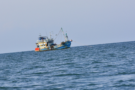 Trang, Thailand - December 2016 :  fisherman boat in the seaの写真素材
