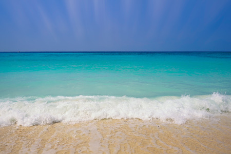 Tropical sand beach with sea waves, Koh lipe, Thailand, Asiaの写真素材