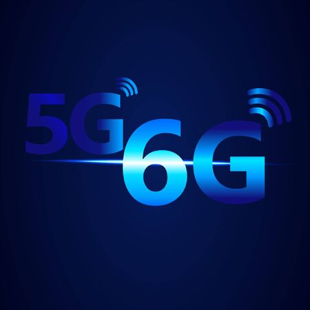 5G,6g  Concept with blue background