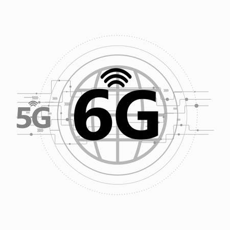 Internet Technology 6G Networking Concepts. a way to develop system that will replace 5G network, wireless wifi speed, internet information connect. Mobile interface Connection. on white background.&#xA;のイラスト素材