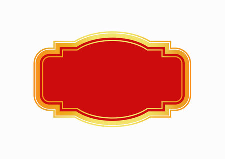 Oriental Chinese traditional frame. Vector asian pattern red and gold. Japanese traditional decorative ornament. Vintage frame for new year, artwork design, banner. Vector illustration isolated.のイラスト素材