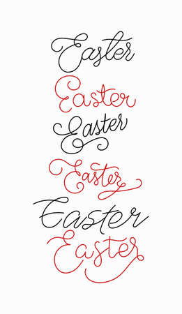 Set letters easter of hand-drawn pen line. about easter isolated for letters, badges, set designs....