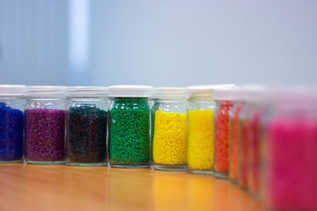Colorful Plastic PVC Compound for industrial Manufacturing. Background for artwork banner designの写真素材