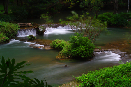 Waterfalls in the lush and beautiful forests of Thailand.の写真素材