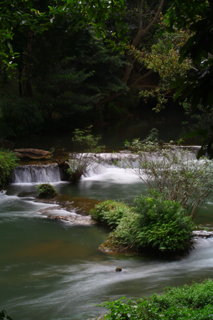 Waterfalls in the lush and beautiful forests of Thailand.の写真素材