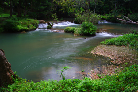 Waterfalls in the lush and beautiful forests of Thailand.の写真素材
