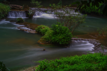 Waterfalls in the lush and beautiful forests of Thailand.の写真素材