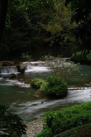 Waterfalls in the lush and beautiful forests of Thailand.の写真素材