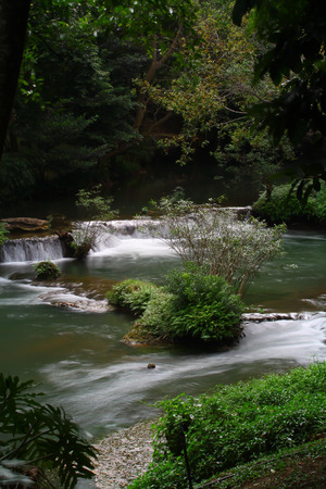 Waterfalls in the lush and beautiful forests of Thailand.の写真素材