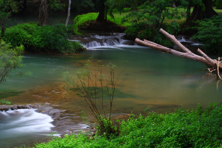 Waterfalls in the lush and beautiful forests of Thailand.の写真素材