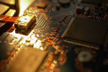 Circuit board.Motherboard digital chip. Electronic computer hardware technology.Integrated...