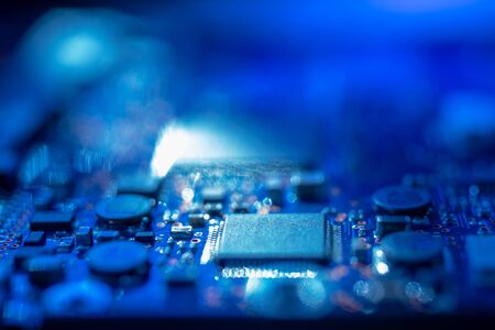Circuit board.Motherboard digital chip. Electronic computer hardware technology.Integrated...