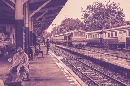 Thonburi Railway Station in Bangkok, Thailand : 22 may, 2017 - Thonburi train station, formerly known as the Bangkok Noi railway  stationのeditorial素材