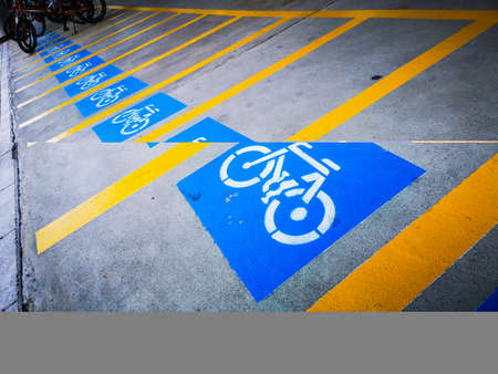The symbol for bicycle parking. Bicycle parking. Organizing public spaces and increasing the...