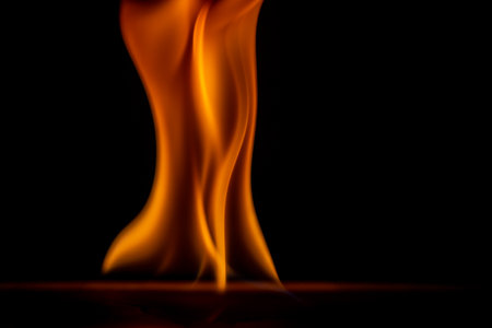 burning power of the flame, Flames, and burning sparks close-up, fire patterns, the glow of fire in...