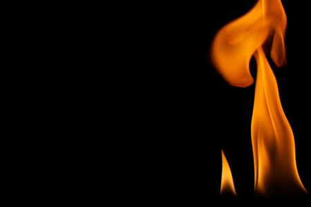 burning power of the flame, Flames, and burning sparks close-up, fire patterns, the glow of fire in...