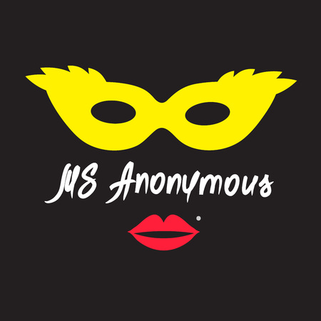 Ms Anonymous - drawing of an unknown woman. Print for poster, cups, t-shirt, bag,  greeting postcard, flyer, sticker, sweatshirt, leaflet, invitation to the mafia game. Simple funny vectorのイラスト素材