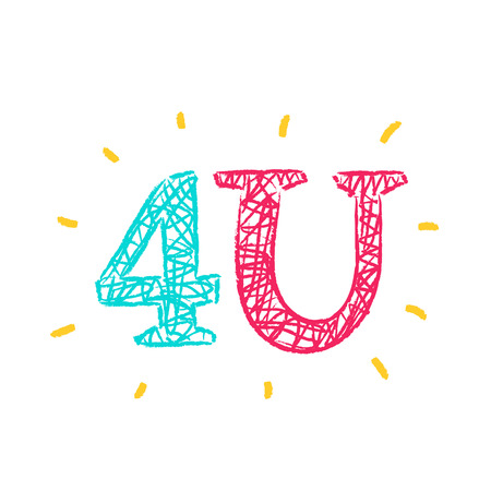 Special 4U for you - simple inspire and motivational quote. Hand drawn lettering. Print for inspirational poster, t-shirt, bag, cups, card, flyer, sticker, badge. Cute and funny vector signのイラスト素材