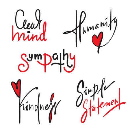 Set of simple inspire and motivational quote. Hand drawn beautiful lettering. Print for inspirational poster, t-shirt, bag, cups, card, flyer, sticker, badge. Cute and funny vector writingのイラスト素材