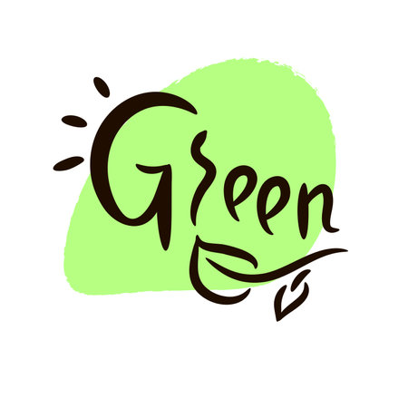 Green - inspire motivational quote. Hand drawn beautiful lettering.のイラスト素材