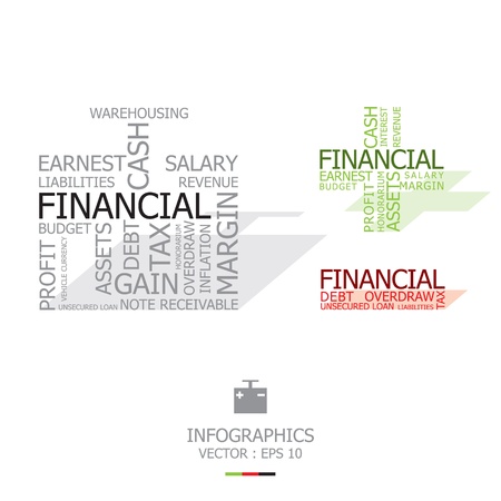 Financial Words With Time Bomb Shapeのイラスト素材