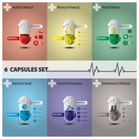 Health And Medical Capsule Setのイラスト素材